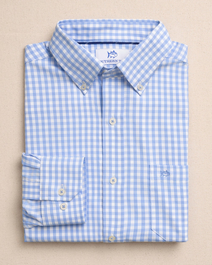 The front view of the Southern Tide Nassau Gingham Coastal Breeze® Sport Shirt by Southern Tide - Ocean Channel