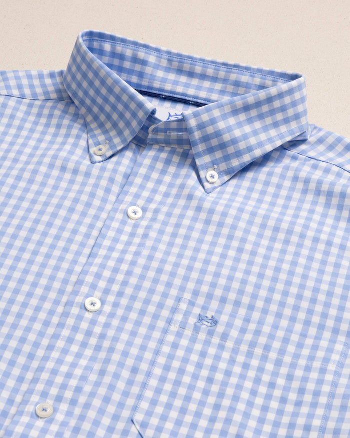 The detail view of the Southern Tide Nassau Gingham Coastal Breeze® Sport Shirt by Southern Tide - Ocean Channel