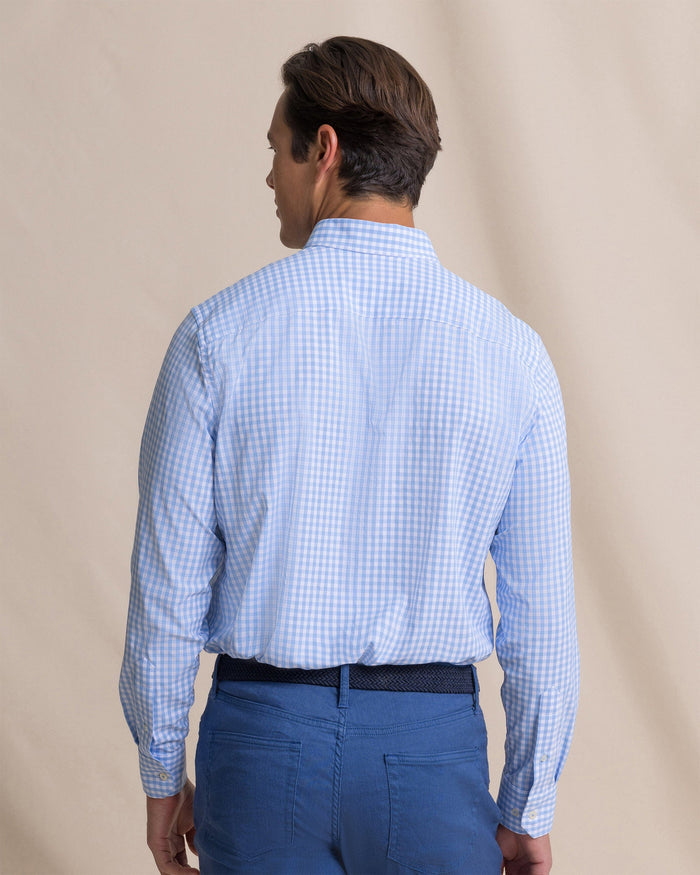 The back view of the Southern Tide Nassau Gingham Coastal Breeze® Sport Shirt by Southern Tide - Ocean Channel