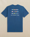 The back view of the Southern Tide Nautical Flags Short Sleeve T-Shirt by Southern Tide - Nautical Blue
