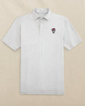 The front view of the Southern Tide NC State Wolf Head Driver Spacedye Polo by Southern Tide - Slate Grey