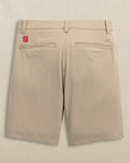 The back view of the Southern Tide NC State Wolfpack Birdie 8" Coastal Breeze® Performance Short by Southern Tide - Sandstone Khaki