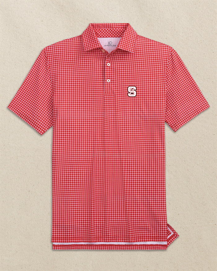 NC State Wolfpack Driver Dunes Edge Plaid Polo C_Polo Shirts Southern Tide