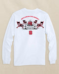 The back view of the Southern Tide NC State Wolfpack Gameday Bonfire Long Sleeve T-Shirt by Southern Tide - Classic White