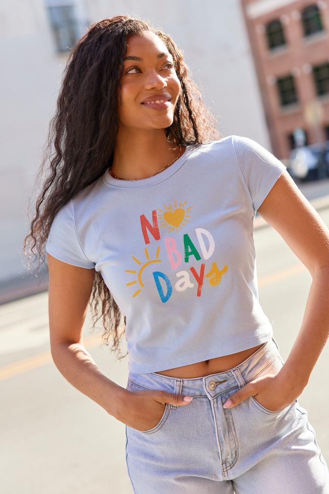 No Bad Days Blue Baby Graphic Tee FINAL SALE