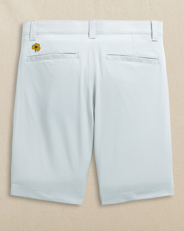 The back view of the Southern Tide Notre Dame Fighting Irish Birdie 8" Coastal Breeze® Performance Short by Southern Tide - Seagull Grey
