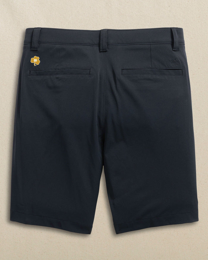 The back view of the Southern Tide Notre Dame Fighting Irish brrr°®-die 8" Performance Short by Southern Tide - Caviar Black