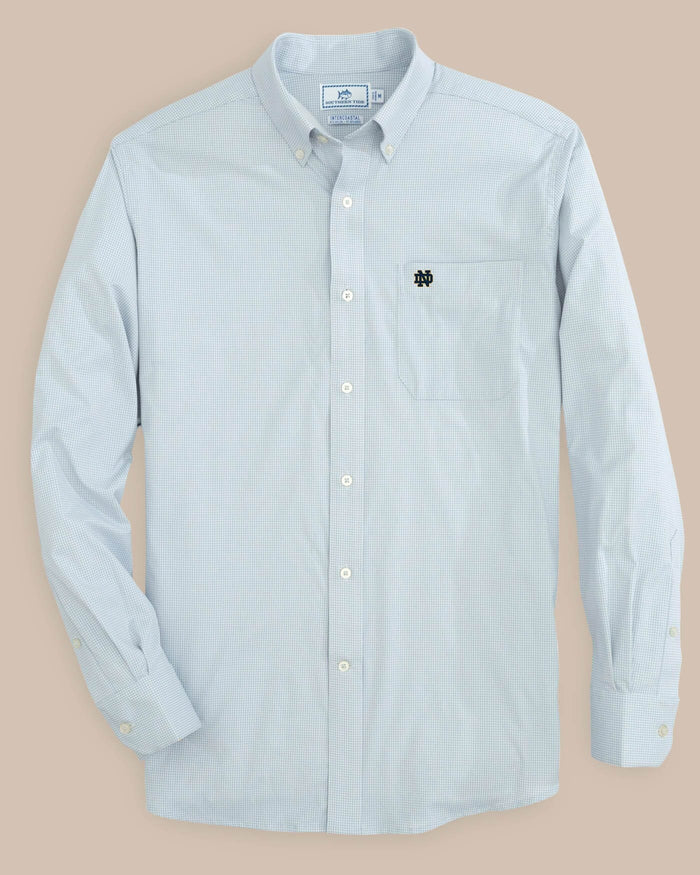 Notre Dame Fighting Irish Gingham Button Down Shirt C_Sportshirts Southern Tide