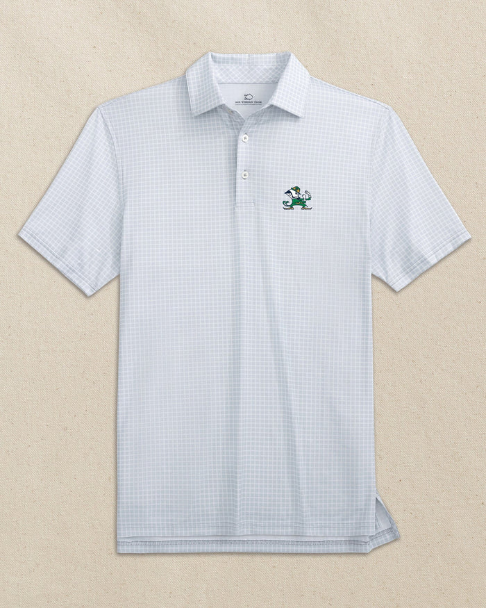 Notre Dame Leprechaun Driver Dunes Edge Plaid Polo C_Polo Shirts Southern Tide