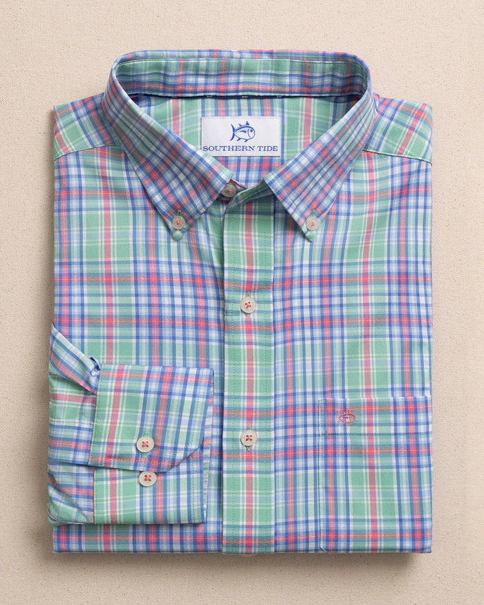 The front view of the Southern Tide Ocean Isle Coastal Breeze® Sport Shirt by Southern Tide - Florida Keys