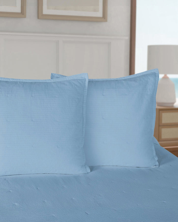 The detail view of the Southern Tide Ocean Isle Peri Euro Sham by Southern Tide - Peri