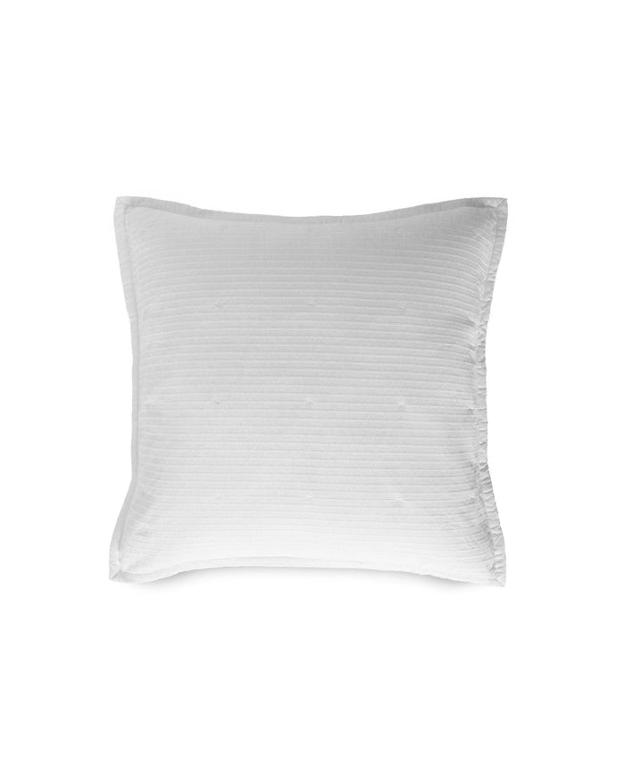 The front view of the Southern Tide Ocean Isle White Euro Sham by Southern Tide - White