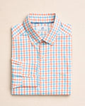 The front view of the Southern Tide Ocean Song Coastal Breeze® Sport Shirt by Southern Tide - Orange Blossom