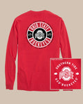The back view of the Southern Tide Ohio State Buckeyes Ring Badge T-Shirt by Southern Tide - Varsity Red