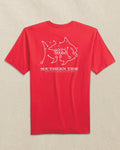 The back view of the Southern Tide Ohio State Buckeyes Skipjack Play Short Sleeve T-Shirt by Southern Tide - Varsity Red and Grey