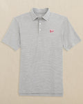 The front view of the Southern Tide Oklahoma Sooner Schooner Driver Spacedye Polo by Southern Tide - Black