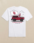 The back view of the Southern Tide Oklahoma Sooners Game Bound Short Sleeve T-Shirt by Southern Tide - Classic White