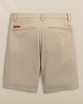 The back view of the Southern Tide Ole Miss Rebels Birdie 8" Coastal Breeze® Performance Short by Southern Tide - Sandstone Khaki