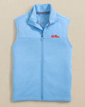 The front view of the Southern Tide Ole Miss Rebels Boys Waterfront Quilted Vest by Southern Tide - Ocean Channel