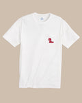 The front view of the Southern Tide Ole Miss Rebels Gameday Embroidered Short Sleeve T-Shirt by Southern Tide - Classic White