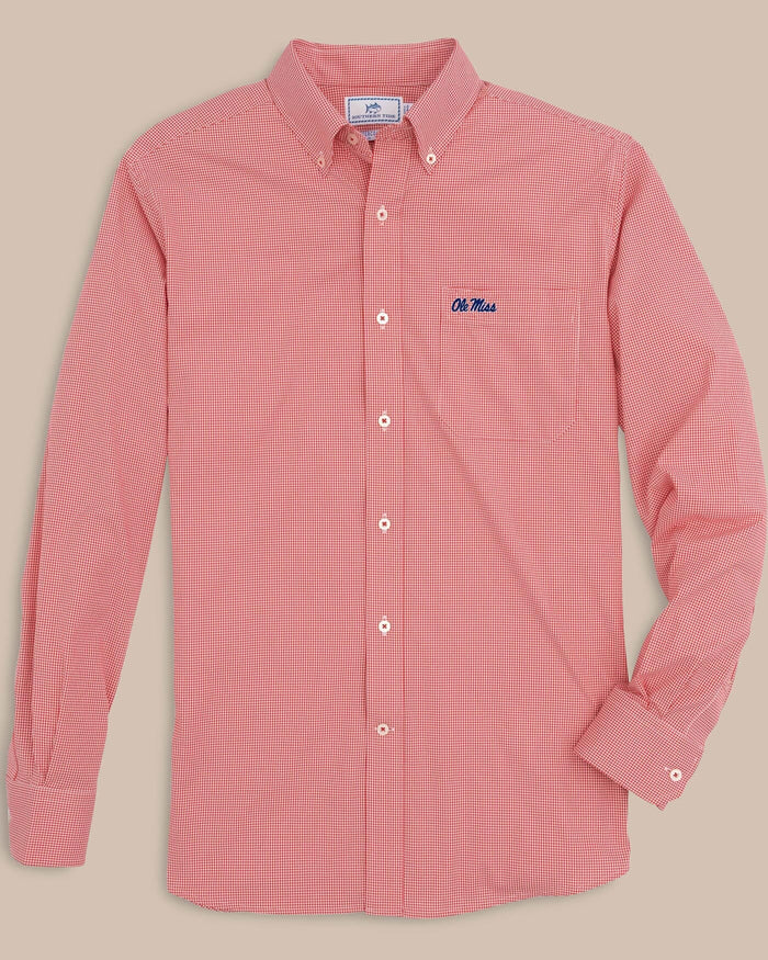 Ole Miss Rebels Gingham Button Down Shirt C_Sportshirts Southern Tide