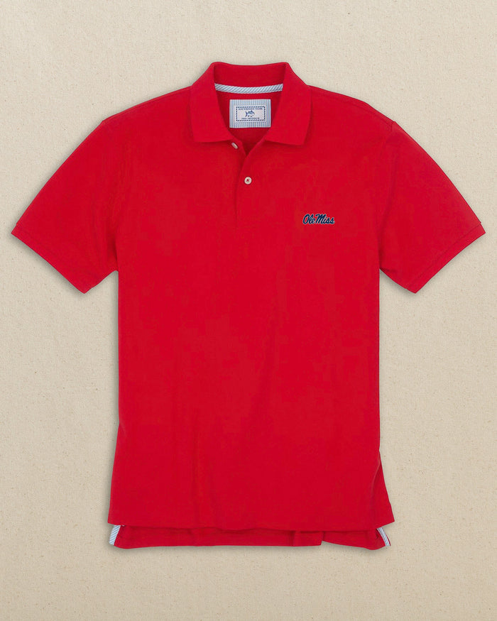 Ole Miss Rebels Pique Polo Shirt C_Polo Shirts Southern Tide