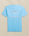 The back view of the Southern Tide Ole Miss Rebels Skipjack Play Short Sleeve T-Shirt by Southern Tide - Rush Blue and Varsity Red
