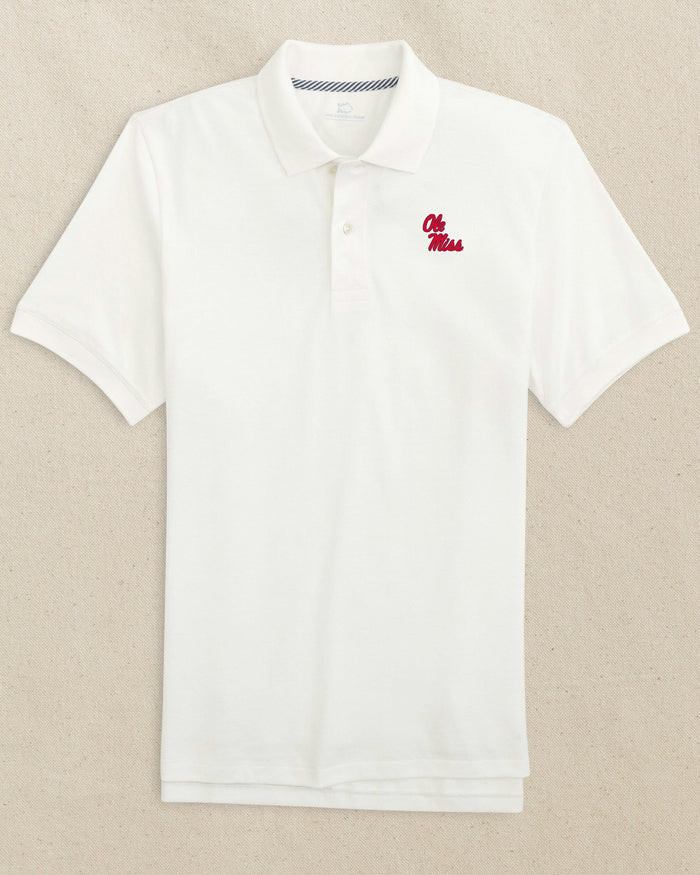 Ole Miss Rebels Stacked Skipjack Polo Shirt C_Polo Shirts Southern Tide