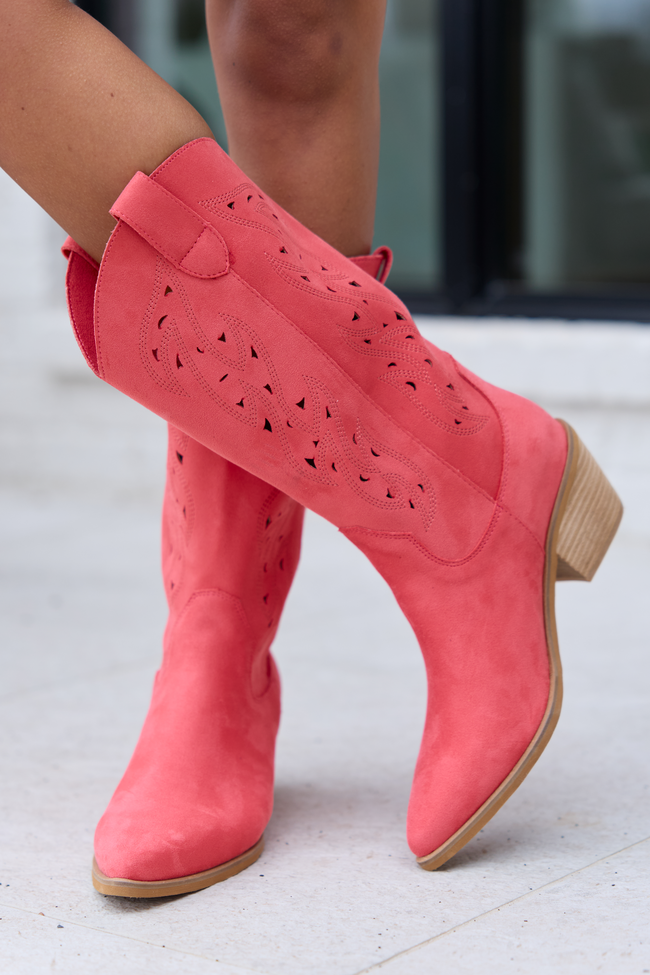 Olivia Cutout Red Cowboy Boots FINAL SALE