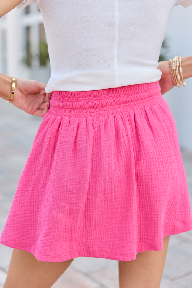 Olivia Fuchsia Gauze Pull-On Skirt  FINAL SALE