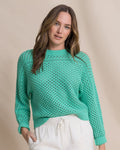 The front view of the Southern Tide Ophelia Open Stitch Sweater by Southern Tide - Florida Keys