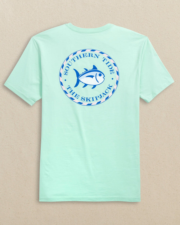 The back view of the Southern Tide Original Circle Skipjack Short Sleeve T-Shirt by Southern Tide - Offshore Green
