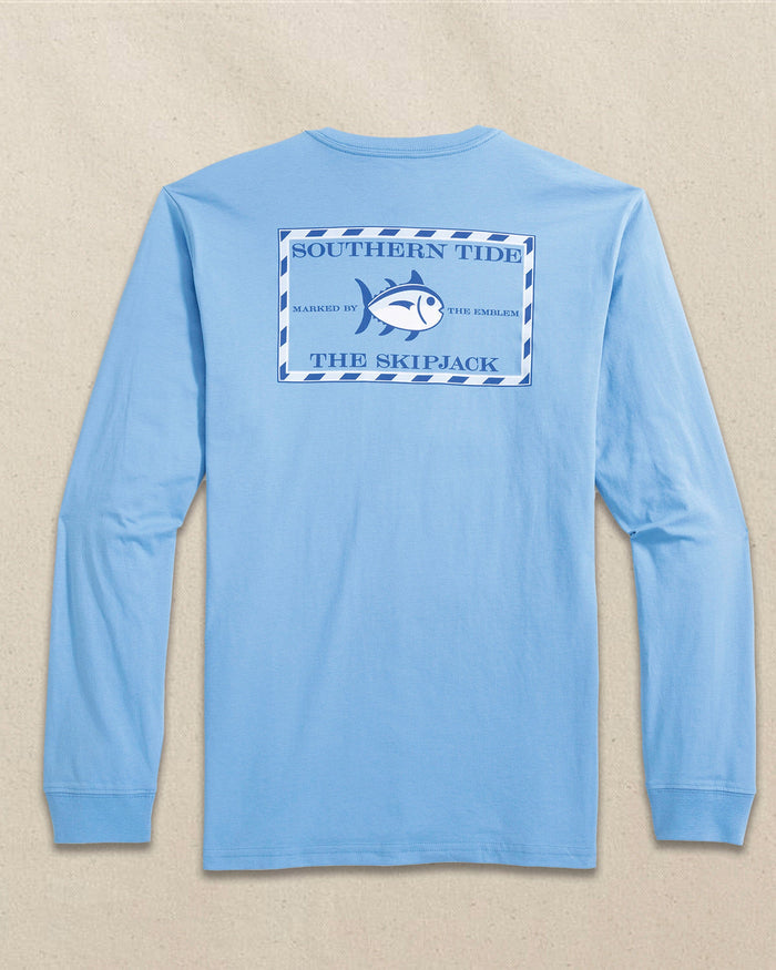The back view of the Southern Tide Original Skipjack Long Sleeve Pocket T-Shirt by Southern Tide - Ocean Channel