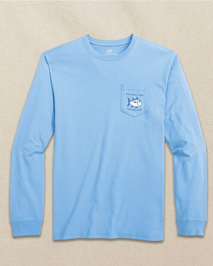 The front view of the Southern Tide Original Skipjack Long Sleeve Pocket T-Shirt by Southern Tide - Ocean Channel