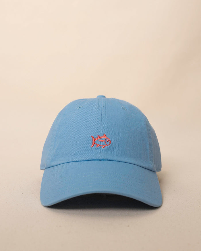 The front view of the Southern Tide Outline Skipjack Leather Strap Hat by Southern Tide - Ocean Channel