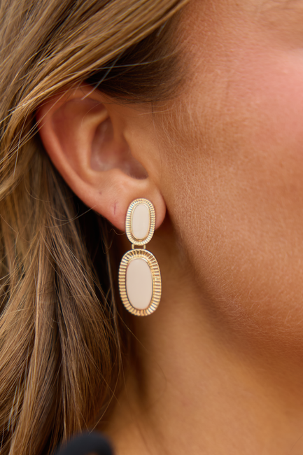 Oval Elegance Drop Earrings