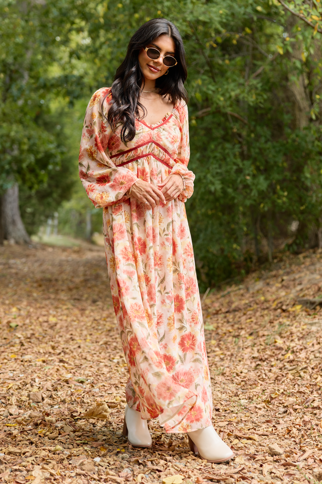 Painted Petals Floral Maxi Dress