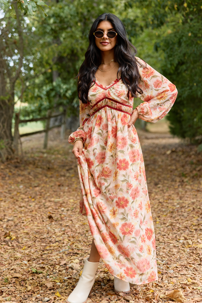Painted Petals Floral Maxi Dress
