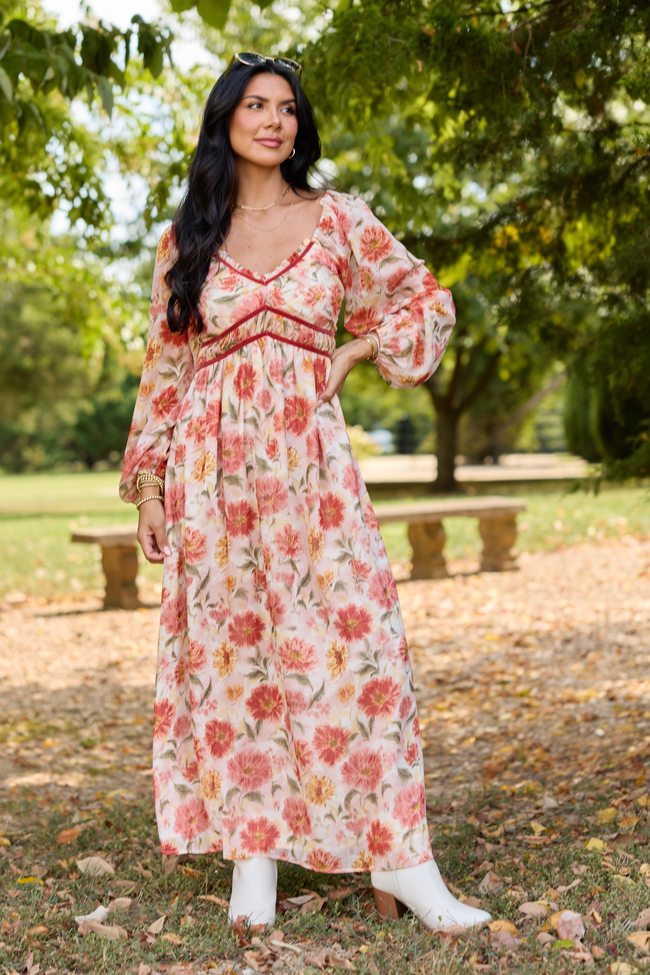 Painted Petals Floral Maxi Dress