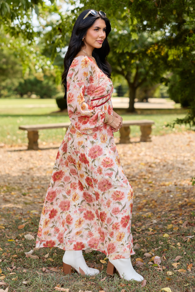 Painted Petals Floral Maxi Dress