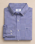 The front view of the Southern Tide Palmetto Point Gingham Sport Shirt by Southern Tide - Nautical Blue