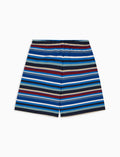 Pantaloncino corto bambino cotone blu Royal righe multicolor - Gallo 1927 - Official Online Shop
