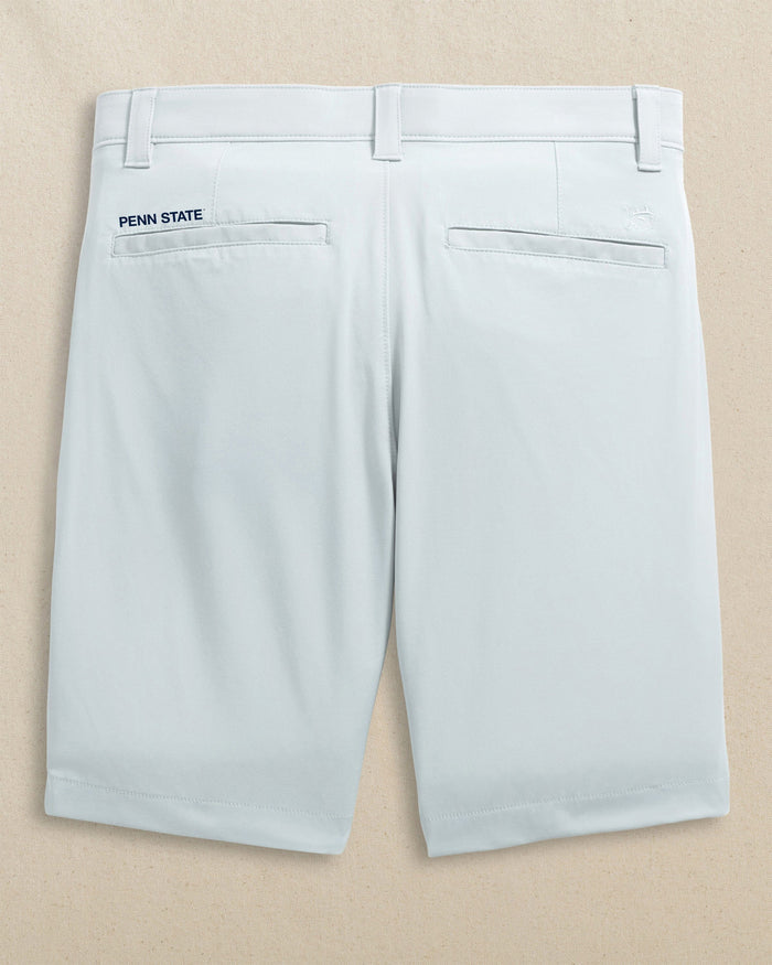 The back view of the Southern Tide Penn State Nittany Lions Birdie 8" Coastal Breeze® Performance Short by Southern Tide - Seagull Grey