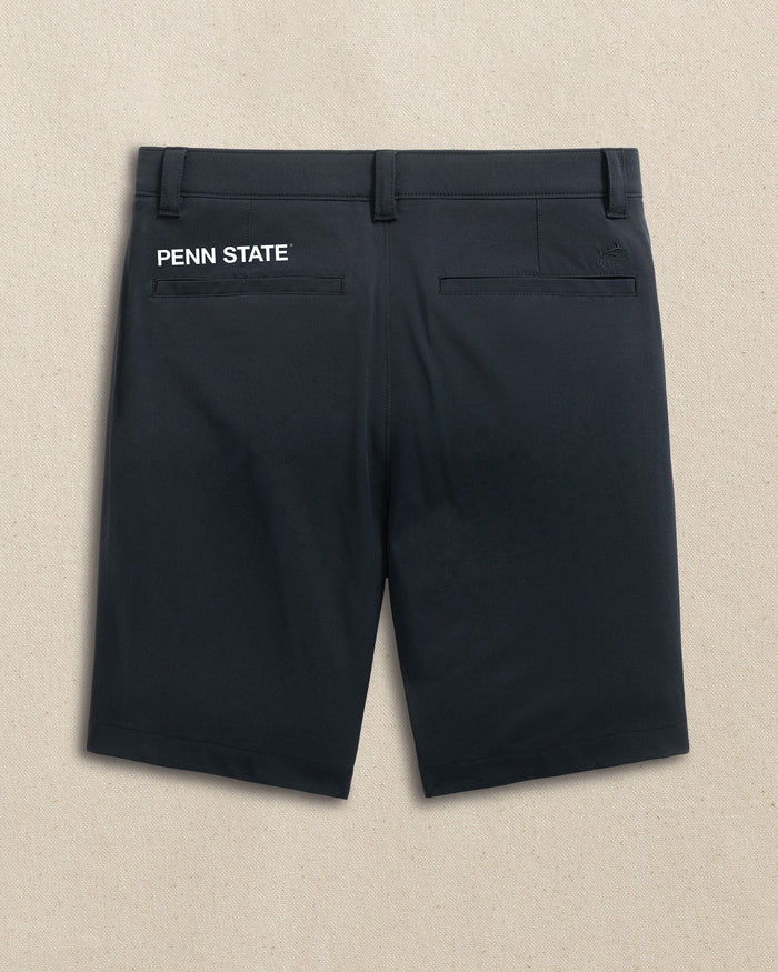 The back view of the Southern Tide Penn State Nittany Lions brrr°®-die 8" Performance Short by Southern Tide - Caviar Black