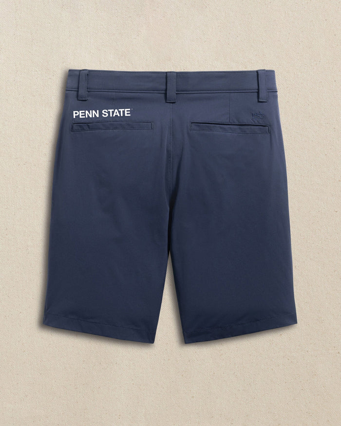 The back view of the Southern Tide Penn State Nittany Lions brrr°®-die 8" Performance Short by Southern Tide - True Navy