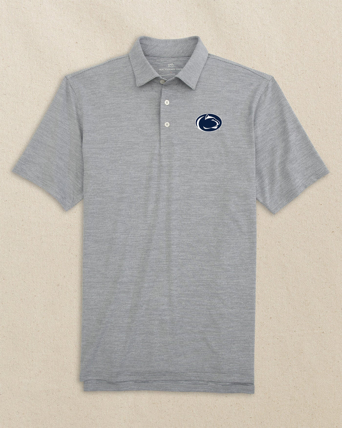 The front view of the Southern Tide Penn State Nittany Lions Driver Spacedye Polo by Southern Tide - Navy