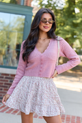 Pheobe Mauve Pointelle Cardigan Top