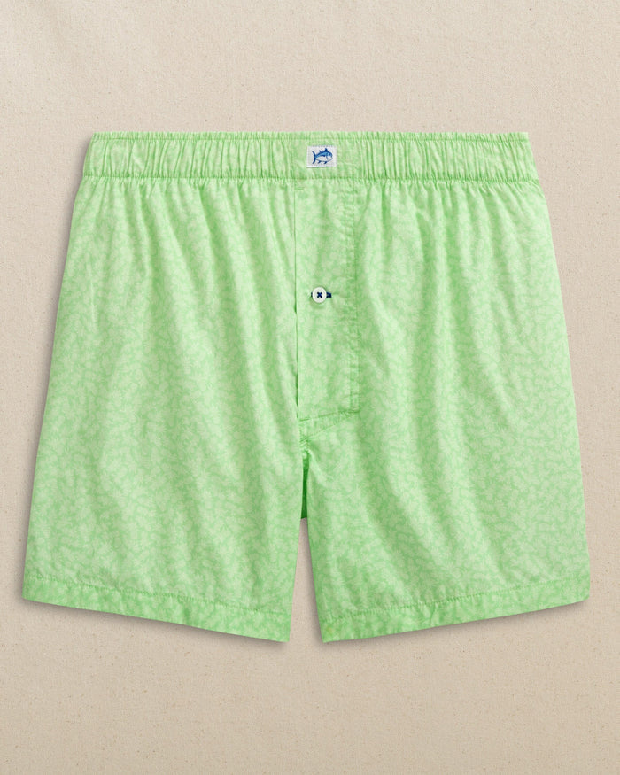The front view of the Southern Tide Pineapple Parade Boxer by Southern Tide - Green Ash