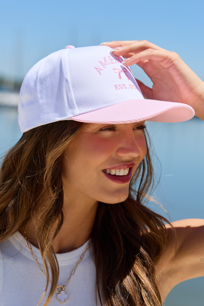 Pink Striped America Hat
