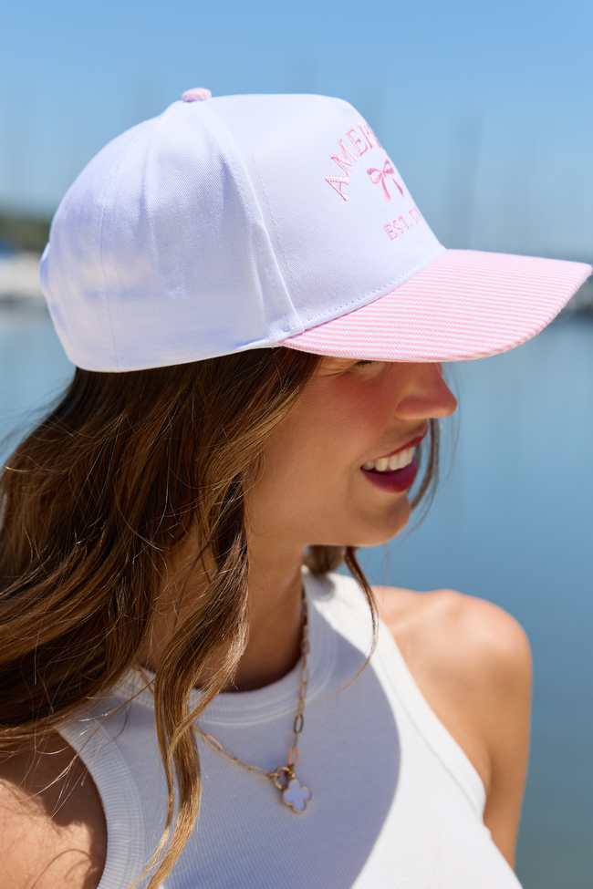 Pink Striped America Hat